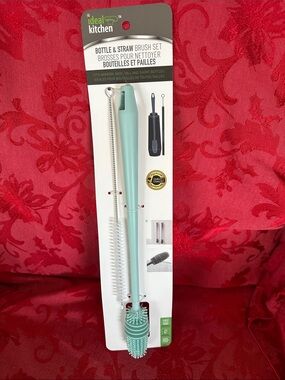 Ideal Kitchen Bottle & Straw Brush Set - Mint